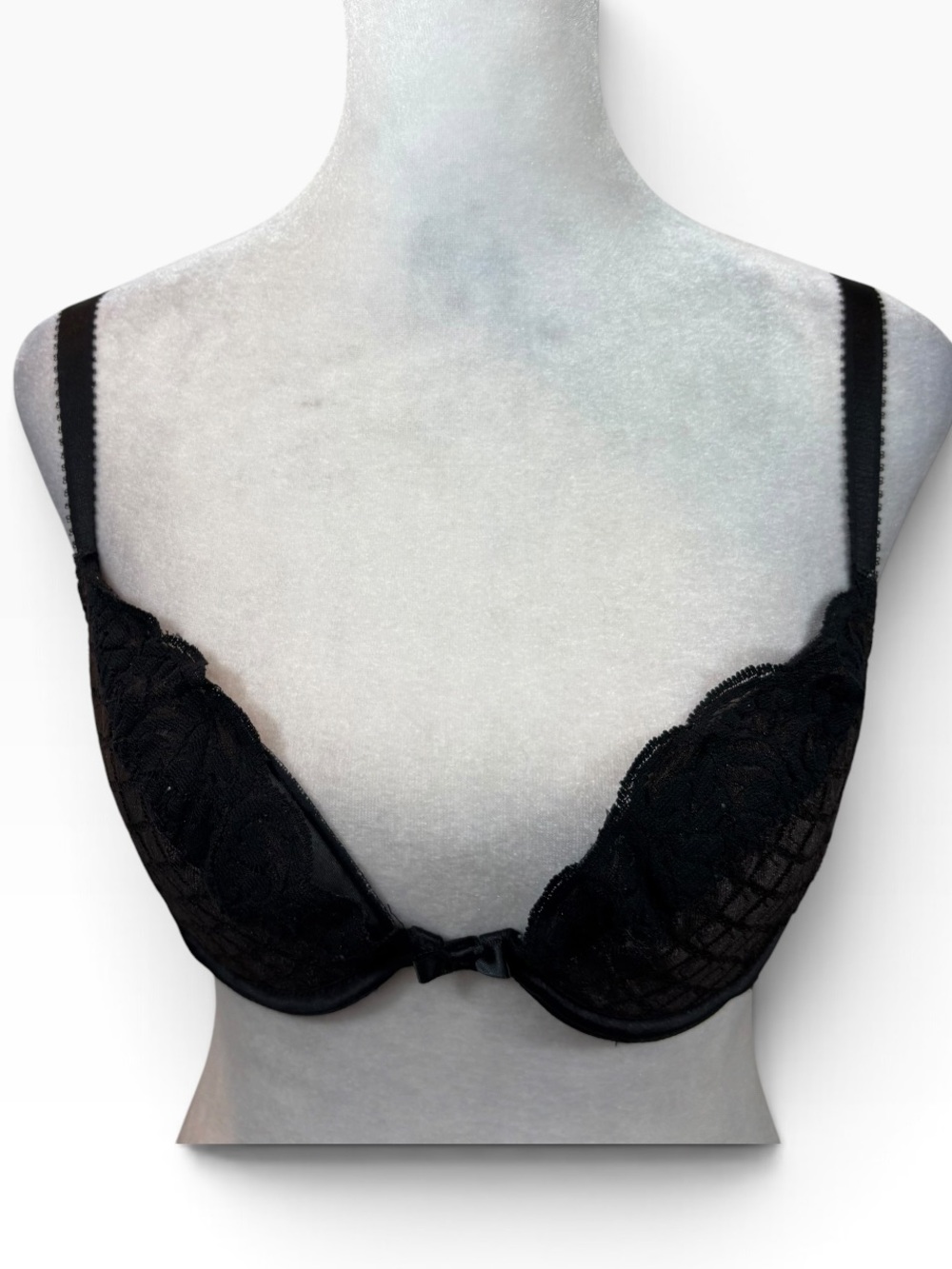 Ladies WonderBra Black Lace Lightly Padded Size 34B